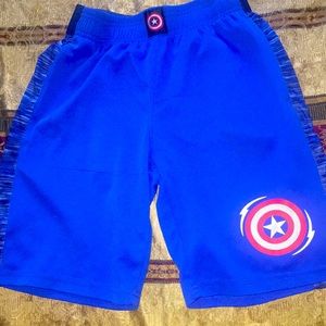Captain America blue kids shorts.